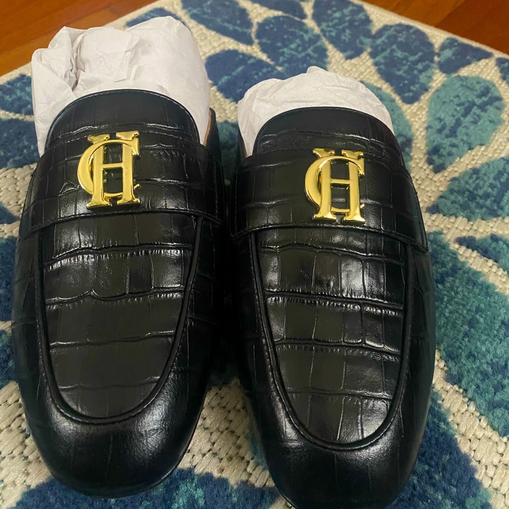 Holland Cooper Kingston Loafer in Black Croc